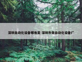 深圳自动化设备哪有卖 深圳市做自动化设备厂