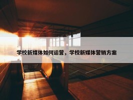 学校新媒体如何运营，学校新媒体营销方案