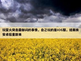 玩萤火突击最郁闷的事情，自己玩的是IOS服，结果换安卓后重新来