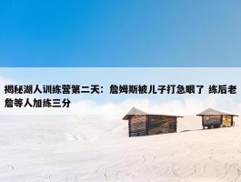 揭秘湖人训练营第二天：詹姆斯被儿子打急眼了 练后老詹等人加练三分