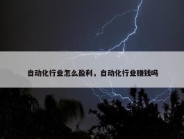 自动化行业怎么盈利，自动化行业赚钱吗