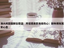 澳大利亚国脚古德温：阿诺德离职有些伤心；新帅拥有赢家心态