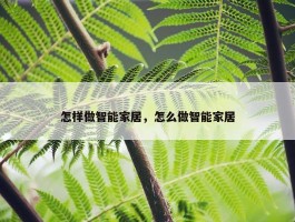 怎样做智能家居，怎么做智能家居