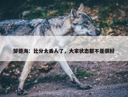 邹德海：比分太丢人了，大家状态都不是很好