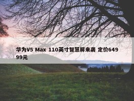 华为V5 Max 110英寸智慧屏来袭 定价64999元