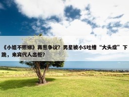 《小姐不熙娣》再惹争议？男星被小S吐槽“大头症”下跪，来宾代人出柜？