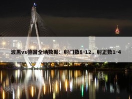 波黑vs德国全场数据：射门数8-12，射正数1-4