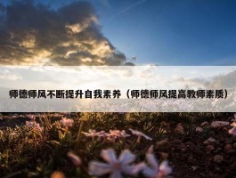 师德师风不断提升自我素养（师德师风提高教师素质）