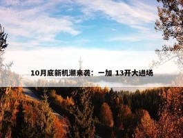 10月底新机潮来袭：一加 13开大进场