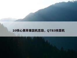 10核心黑苹果装机思路，QTB3核显机