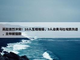 英超激烈冲突！10人互相推搡，3人染黄马杜埃凯伤退，主帅被撞翻