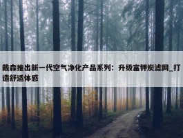 戴森推出新一代空气净化产品系列：升级富钾炭滤网_打造舒适体感