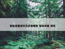 智能家居调光方式有哪些 智能家居 调光