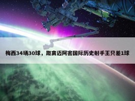 梅西34场30球，距离迈阿密国际历史射手王只差1球