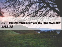 名记：布朗尼将在G联赛度过大量时间 南湾湖人新帅进攻理念很高