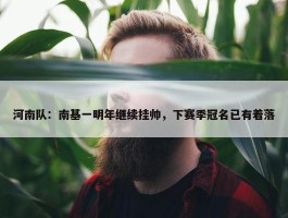 河南队：南基一明年继续挂帅，下赛季冠名已有着落