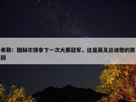 希勒：图赫尔得拿下一次大赛冠军，这是英足总请他的原因