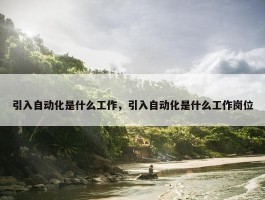 引入自动化是什么工作，引入自动化是什么工作岗位