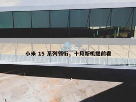 小米 15 系列领衔，十月新机提前看