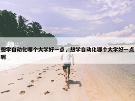 想学自动化哪个大学好一点，想学自动化哪个大学好一点呢