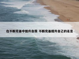 在不断完善中提升自我 不断完善提升自己的名言