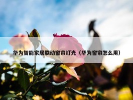 华为智能家居联动窗帘灯光（华为窗帘怎么用）