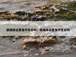 新媒体运营是学生会吗，新媒体运营是学生会吗