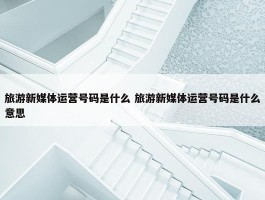 旅游新媒体运营号码是什么 旅游新媒体运营号码是什么意思