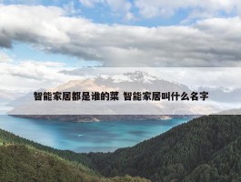 智能家居都是谁的菜 智能家居叫什么名字