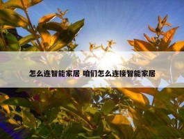 怎么连智能家居 咱们怎么连接智能家居