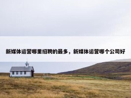 新媒体运营哪里招聘的最多，新媒体运营哪个公司好