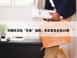 刘强东又给“兄弟”加薪，京东官宣全员20薪