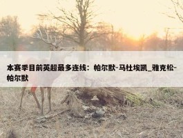 本赛季目前英超最多连线：帕尔默-马杜埃凯_雅克松-帕尔默