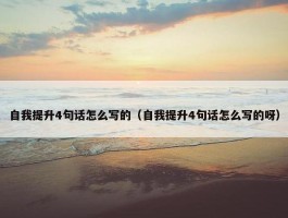 自我提升4句话怎么写的（自我提升4句话怎么写的呀）