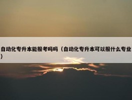 自动化专升本能报考吗吗（自动化专升本可以报什么专业）