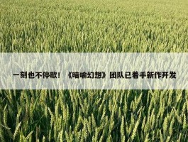 一刻也不停歇！《暗喻幻想》团队已着手新作开发