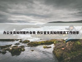 办公文员如何提升自我 办公室文员如何提高工作效率