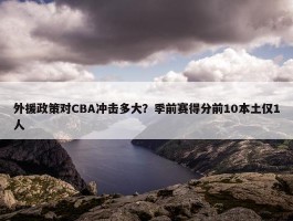 外援政策对CBA冲击多大？季前赛得分前10本土仅1人