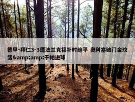 德甲-拜仁3-3遭法兰克福补时绝平 奥利塞破门金玟哉&amp;于帕进球