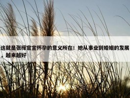 这就是张檬官宣怀孕的意义所在！她从事业到婚姻的发展，越来越好