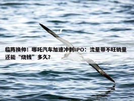 临阵换帅！哪吒汽车加速冲刺IPO：流量带不旺销量 还能“烧钱”多久？