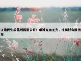 汪建民生前最后露面公开：眼神充血无光，拄拐杖弯腰困难