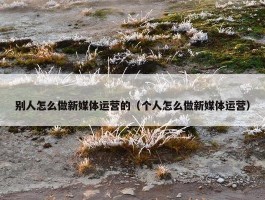 别人怎么做新媒体运营的（个人怎么做新媒体运营）