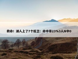 救命！湖人上了7个后卫：命中率23%3人N中0