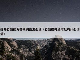 提升自我能力替换词语怎么说（自我提升还可以有什么词语）