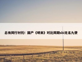 总有同行衬托！国产《明末》对比同期sbi无名九使