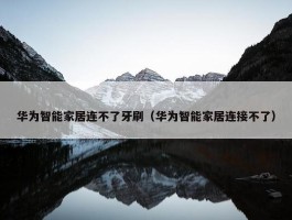 华为智能家居连不了牙刷（华为智能家居连接不了）