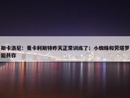 斯卡洛尼：麦卡利斯特昨天正常训练了；小蜘蛛和劳塔罗能共存