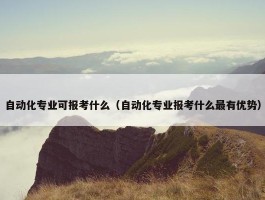 自动化专业可报考什么（自动化专业报考什么最有优势）