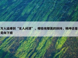 万人追捧到“无人问津”，哪怕有那英的扶持，杨坤还是走向下坡